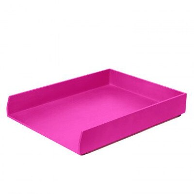 Bindertek Bright Wood Desk Stackable Letter Paper Tray; Pink (BTLTRAY-PK)