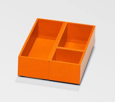 Bindertek Bright Wood Desk Organizing System Storage Box Set; Orange (BTSBOX-OR)