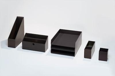 Bindertek Bright Wood Desk Organizing System Desktop Deluxe Set, Black (BTSET4-BK)