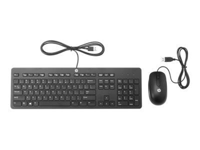HP® Slim T6T83UT USB Wired USB Keyboard & Mouse; Black