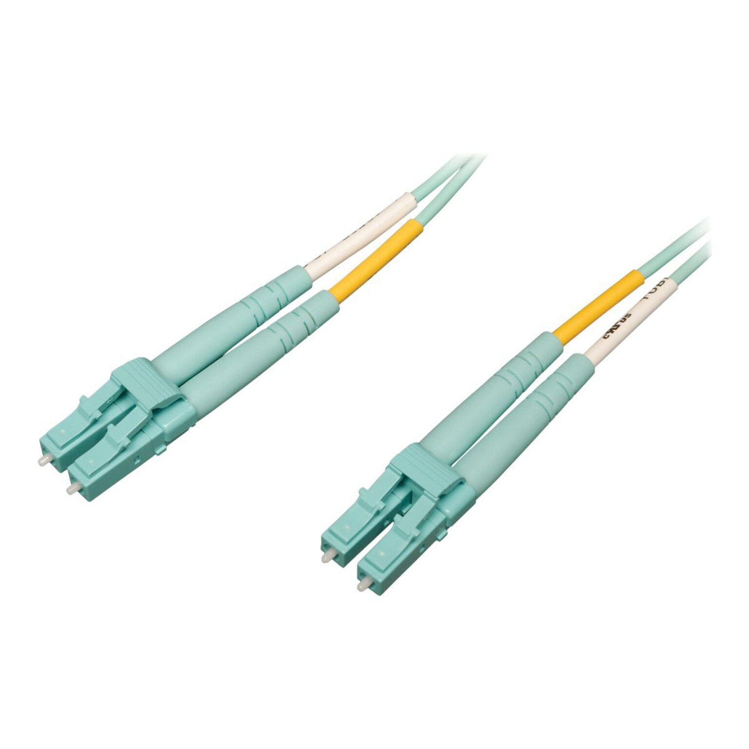 Tripp Lite N820 50 LC Male/Male Duplex 50/125 OM4 Multimode Fiber Optic Patch Cable, Aqua