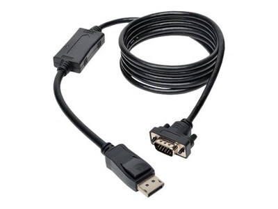 Tripp Lite DisplayPort 1.2 to VGA Male/Male Active Adapter Cable; 10, Black (P581-010-VGA-V2)