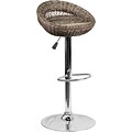Flash Furniture Contemporary Wicker Rounded Back Adjustable-Height Barstool with Chrome Base (DS716)
