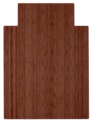 Anji Mountain Roll-Up Bamboo Chair Mat, Rectangular, 52 x 48, Walnut