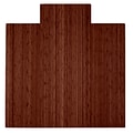 Anji Mountain Roll-Up Bamboo Chair Mat, Standard Lip, 55 x 57, Walnut