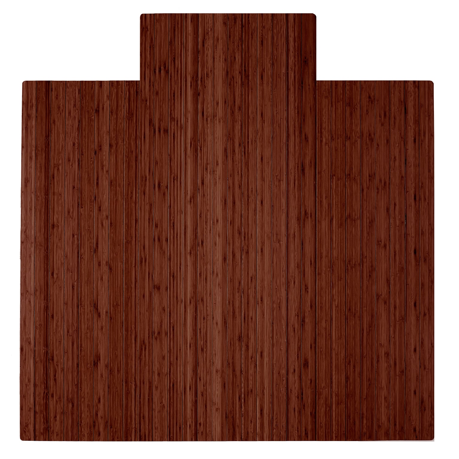 Anji Mountain Roll-Up Bamboo Chair Mat, Standard Lip, 55 x 57, Walnut