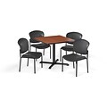 OFM 36 Square Laminate MultiPurpose XSeries Table & 4 Chairs, Cherry Table/Wine Chair PKGBRK1520003