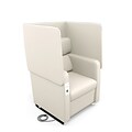 OFM Morph Series Privacy Chair with Flip-Up Privacy Panels & AC/USB Recharge Panel, Linen, (2201-LIN)