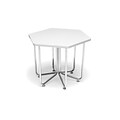 OFM Hex Series Table with Chrome Frame, White (66T-WHT)