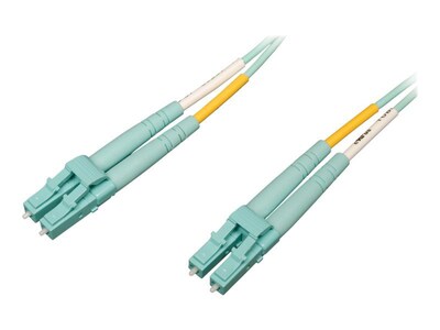 Tripp Lite N820 50 LC Male/Male Duplex 50/125 OM4 Multimode Fiber Optic Patch Cable, Aqua