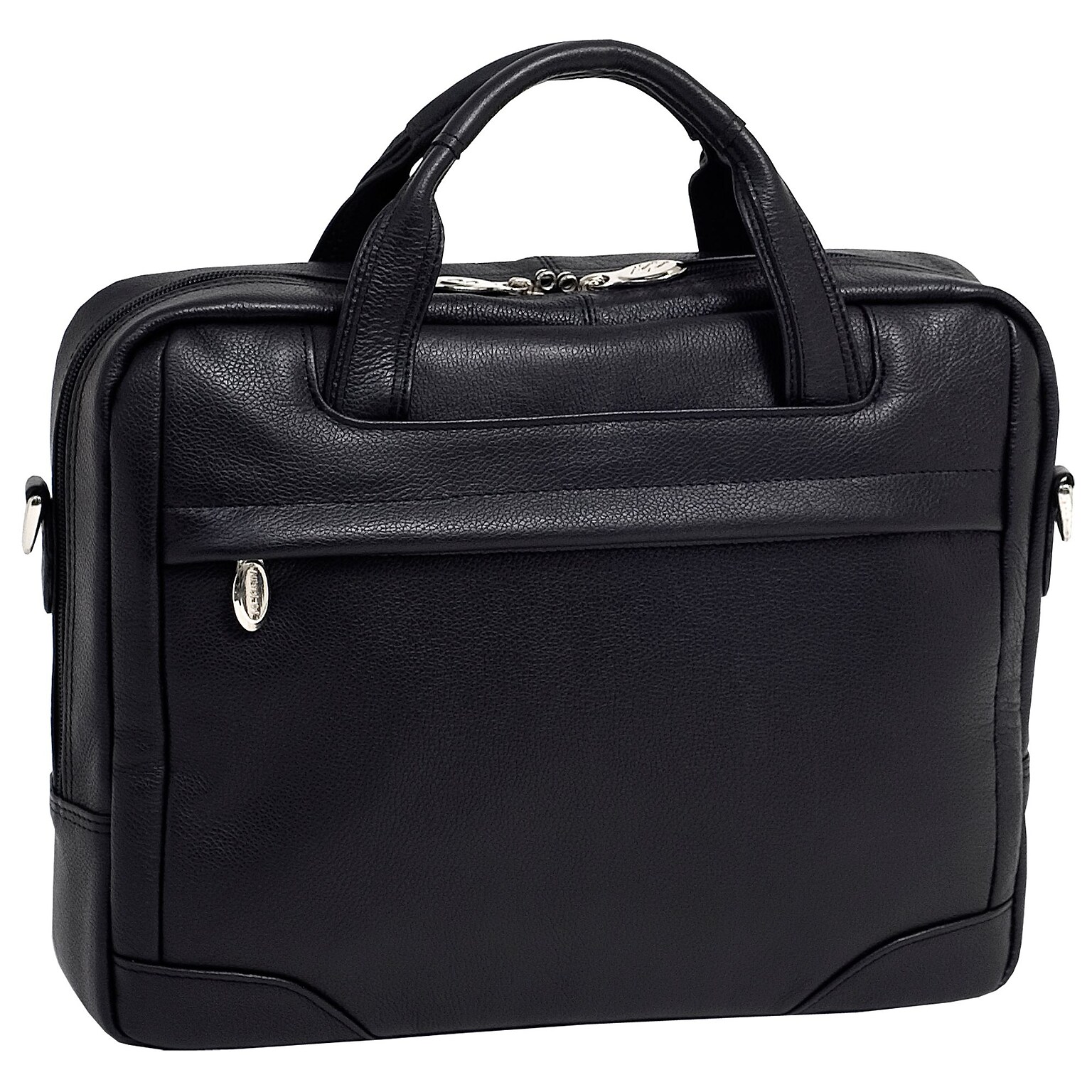 McKlein S Series Laptop Briefcase, Black Leather (15485)