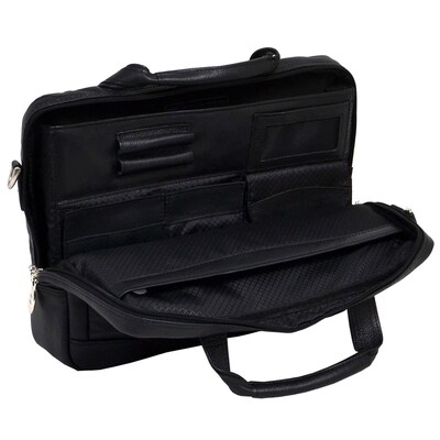 McKlein S Series Laptop Briefcase, Black Leather (15485)