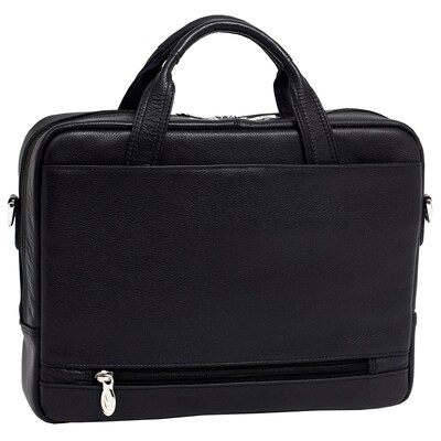McKlein S Series Laptop Briefcase, Black Leather (15485)