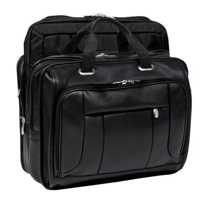 McKlein S Series Laptop Briefcase, Black Leather (15715)