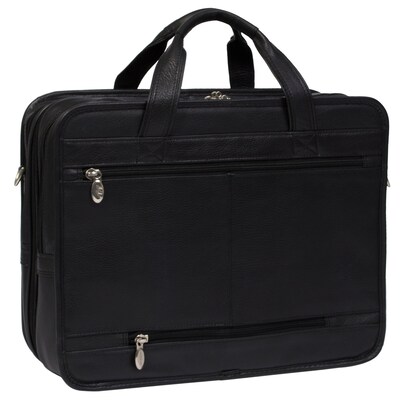 McKlein S Series Laptop Briefcase, Black Leather (15715)