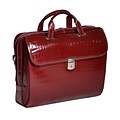 Siamod MONTEROSSO, SETTEMBRE, Embossed Crocco Leather, Medium Ladies Laptop Briefcase, Cherry Red (35526)