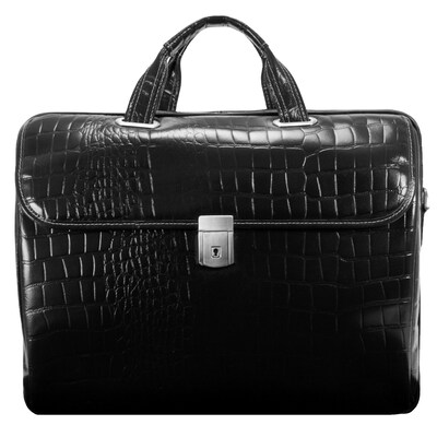 Siamod MONTEROSSO, SERVANO, Embossed Crocco Leather, Tablet Briefcase, Black (35535)