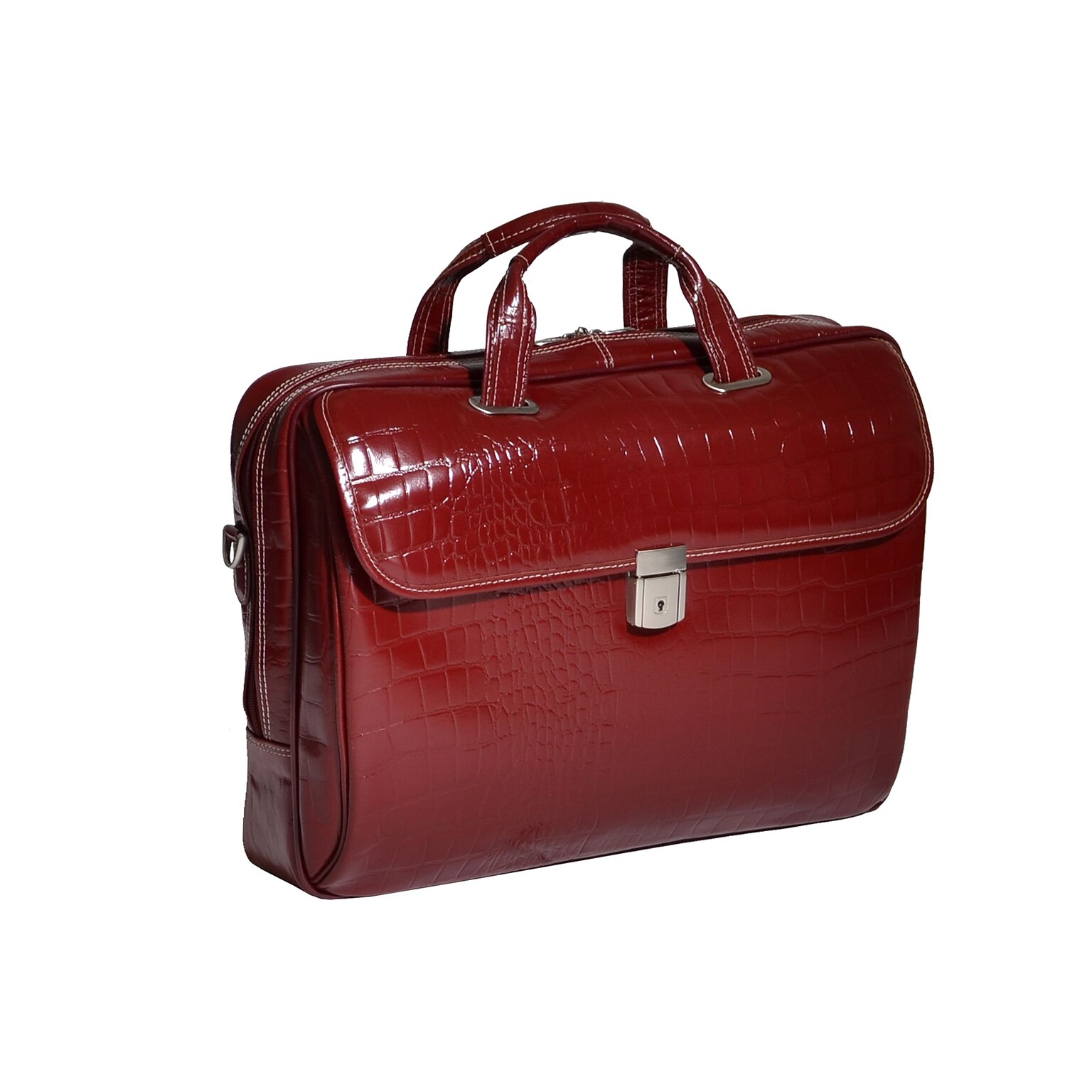Siamod MONTEROSSO, SERVANO, Embossed Crocco Leather, Tablet Briefcase, Red (35536)