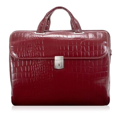 Siamod MONTEROSSO, SERVANO, Embossed Crocco Leather, Tablet Briefcase, Red (35536)