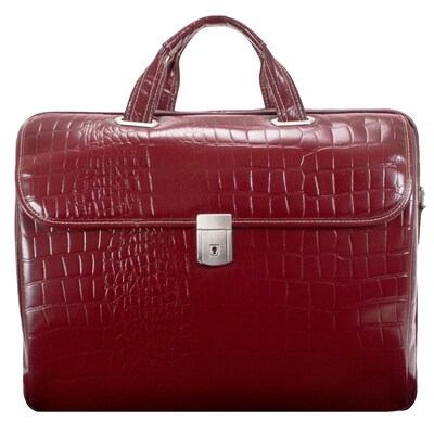 Siamod MONTEROSSO, SERVANO, Embossed Crocco Leather, Tablet Briefcase, Red (35536)