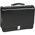 McKlein River North Triple Compartment Laptop Briefcase, Full Grain Cashmere Napa Leather, Black (43