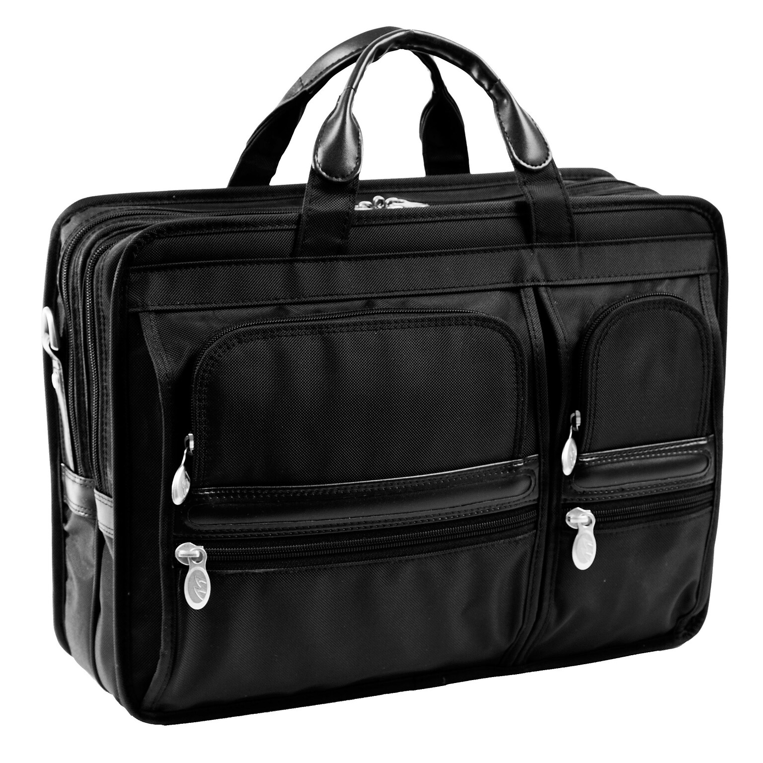 McKlein P Series Laptop Briefcase, Black Nylon (88435)