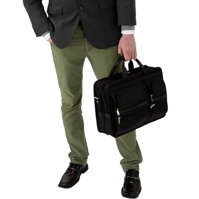 McKlein P Series Laptop Briefcase, Black Nylon (88435)