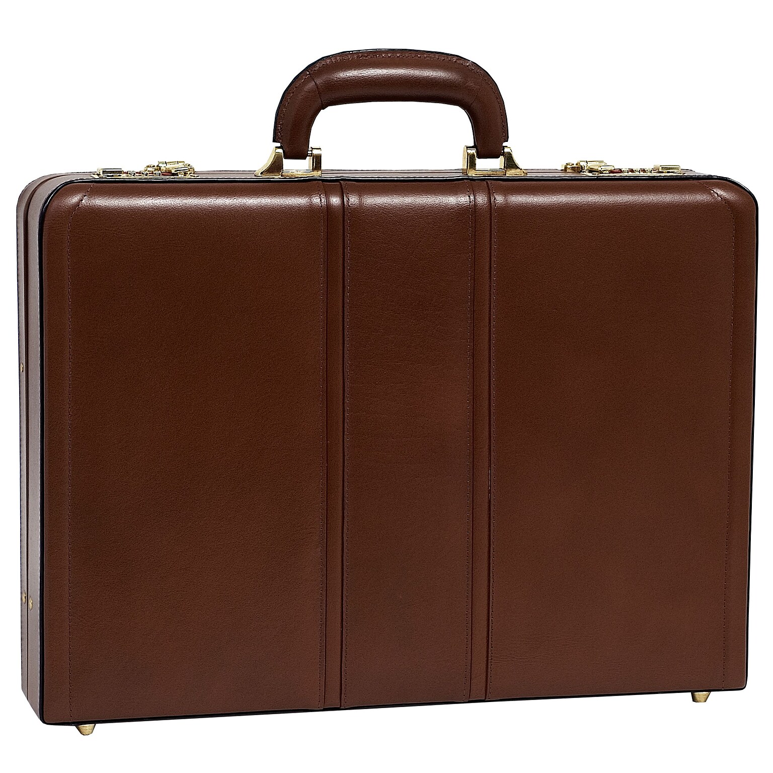 McKlein Daley Attache Briefcase, Top Grain Cowhide Leather, Brown (80434)