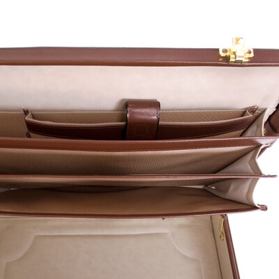 McKlein Daley Attache Briefcase, Top Grain Cowhide Leather, Brown (80434)