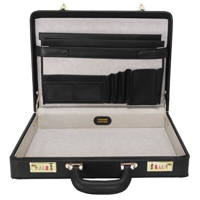 McKlein V Series, LAWSON, Top Grain Cowhide Leather,Attaché Briefcase, Black (80455)