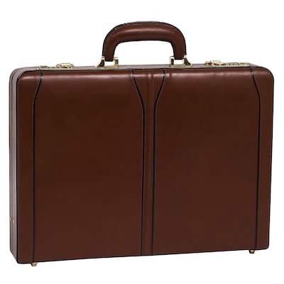 McKlein Lawson Attache Briefcase, Top Grain Cowhide Leather, Brown (80454)