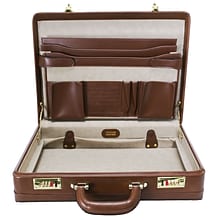 McKlein Coughlin Expandable Attache Briefcase, Top Grain Cowhide Leather, Brown (80464)