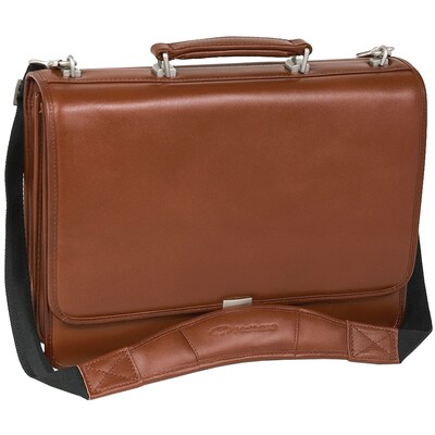 McKlein V Series, LEXINGTON, Top Grain Cowhide Leather,Flapover Double Compartment Briefcase, Brown (83544)