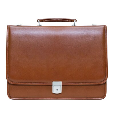 McKlein V Series, LEXINGTON, Top Grain Cowhide Leather,Flapover Double Compartment Briefcase, Brown (83544)