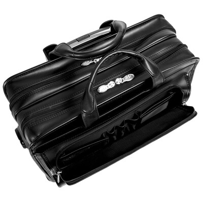 McKlein P Series Laptop Briefcase, Black Leather (86445)