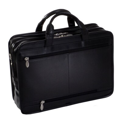 McKlein P Series Laptop Briefcase, Black Leather (88435)