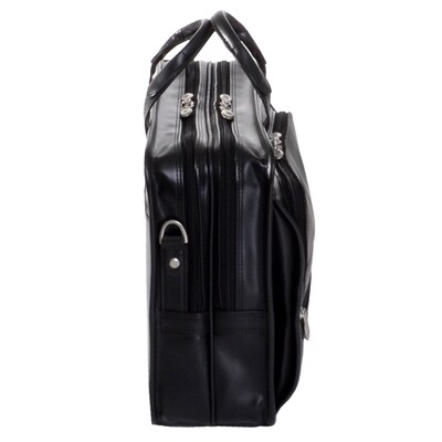 McKlein P Series Laptop Briefcase, Black Leather (88435)