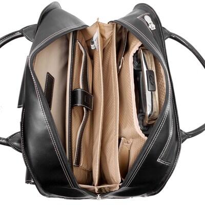 McKlein Limited Edition Laptop Briefcase, Black Leather (96315C)