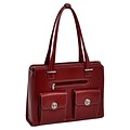 McKlein Verona, Fly-Through Checkpoint-Friendly Ladies Laptop Briefcase, Top Grain Cowhide Leather, Red (96626)