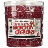 Cinnamon Cube Pops, .8 oz., 100 Lollipops/Tub