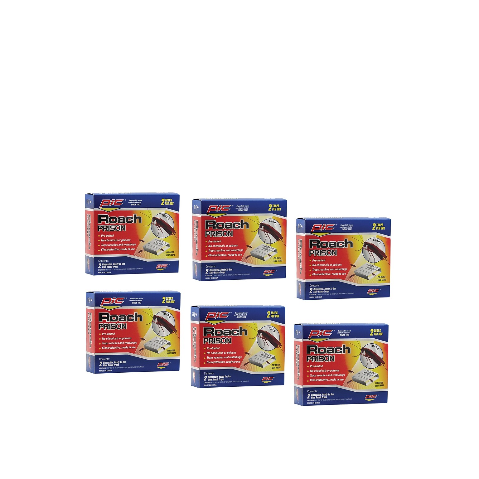 Pic Covered Roach Prison Glue Traps, 12/Pack (KITRP)