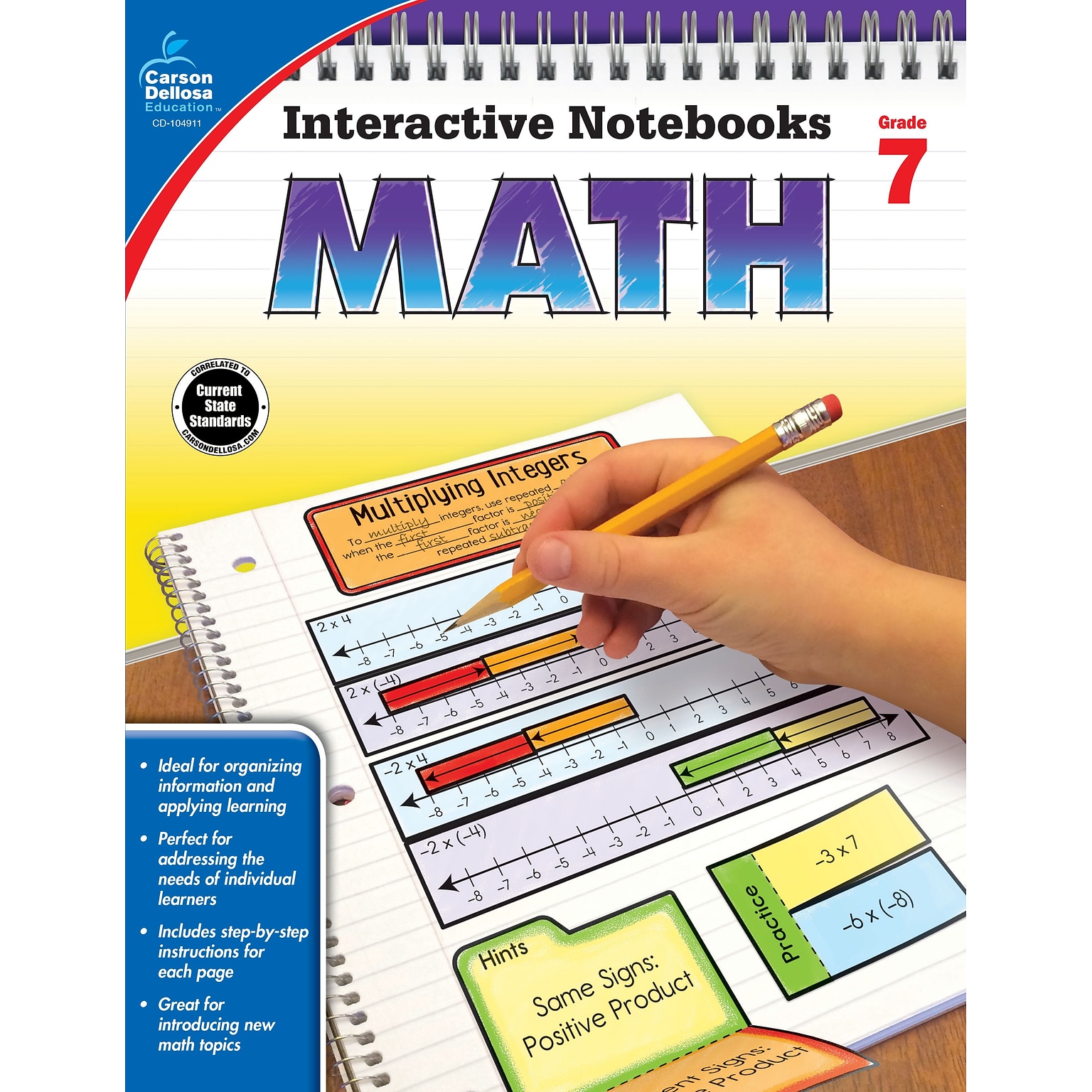 Carson-Dellosa Interactive Notebooks Math Grade 7 Resource Book (104911)