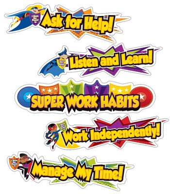 Carson-Dellosa Super Power Super Work Habits Mini Bulletin Board Set (110315)