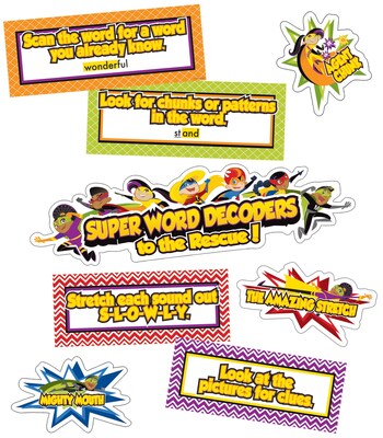 Carson-Dellosa Super Power Decoding Words Grades K-3 Mini Bulletin Board Set (110316)