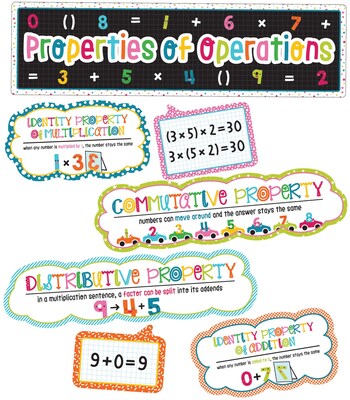 Carson-Dellosa School Pop Properties of Operations Grades 1-4 Mini Bulletin Board Set (110332)