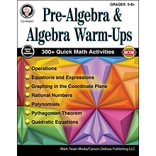 Mark Twain Pre-Algebra and Algebra Warm-Ups Grades 5-8+ Resource Book (404241)