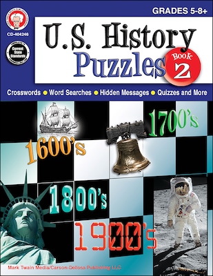 Mark Twain U.S. History Puzzles, Book 2 Grades 5-8+ Resource Book (404246)