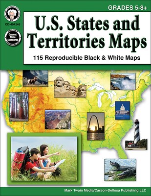 Mark Twain U.S. States and Territories Maps Grades 5-8+ Resource Book (404248)