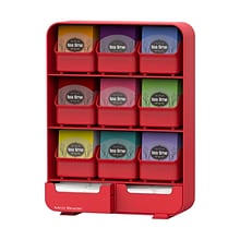 Mind Reader Baggy 9- Drawer Tea Bag and Accessory Holder, Red (TBORG-RED)