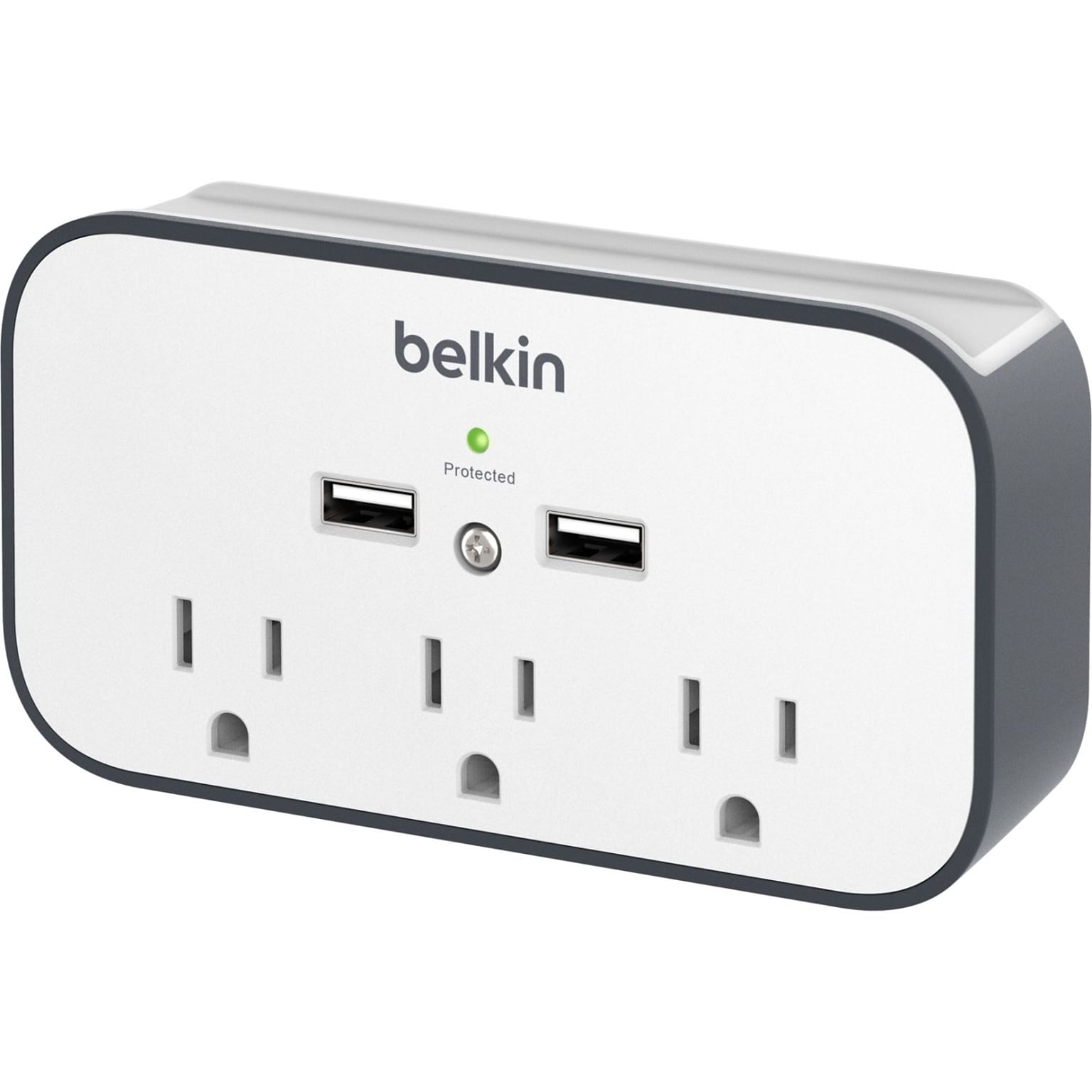 Belkin BSV300TTCW 3 AC Power 2 USB 300 Joule Wall Mount Surge Protector with Cradle